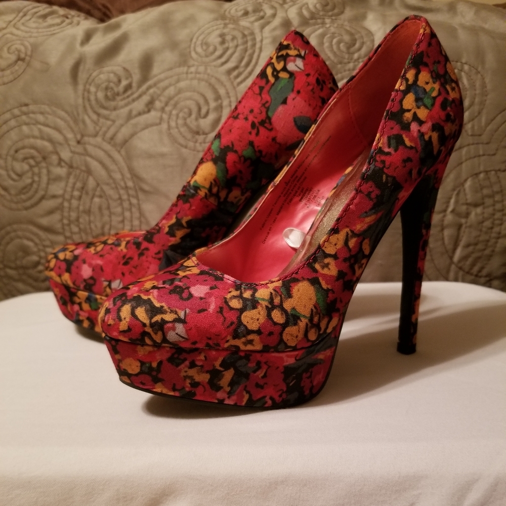 Floral High Heel Shoes size 6